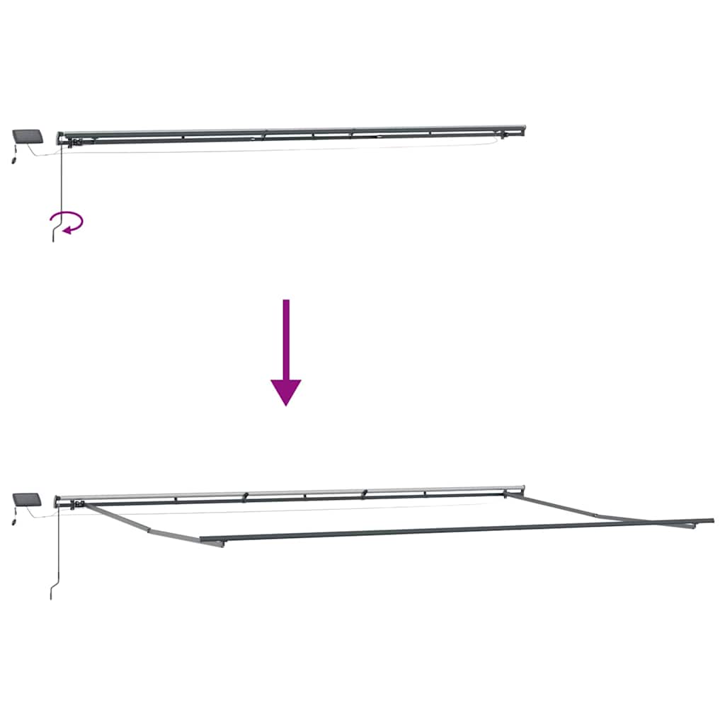 Einziehbare Markise Grün und Gelb 600 x 300 cm Stoff