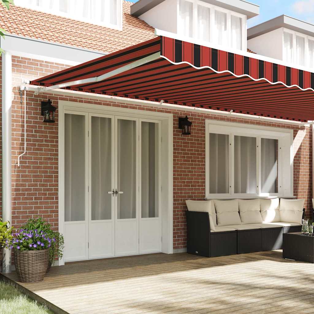 Einziehbare Markise Orange und Braun 600 x 350 cm Stoff