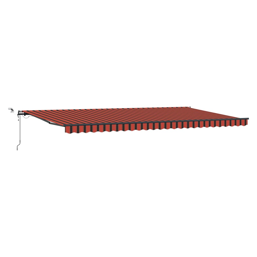 Einziehbare Markise mit Orange und Braun 600 x 350 cm Stoff