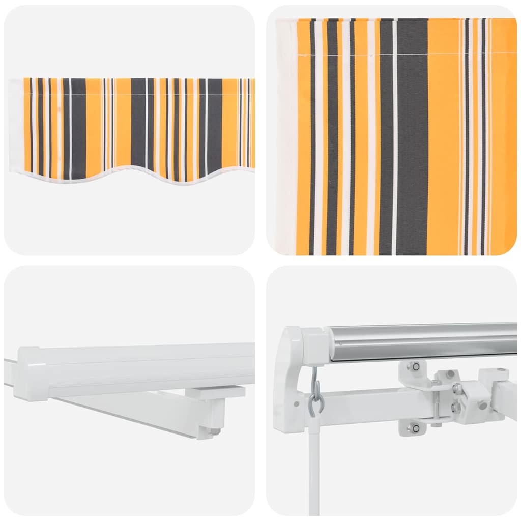 Einziehbare Markise Mehrfarbig 600 x 350 cm Stoff und Stahl
