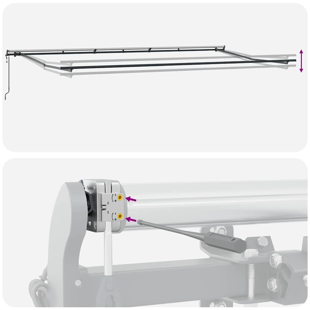 Einziehbare Markise Mehrfarbig 600 x 350 cm Stoff und Aluminium