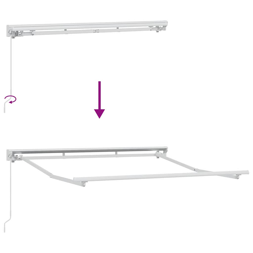 Markisenrahmen Weiß 2,5 x 2 m Pulverbeschichteter Stahl