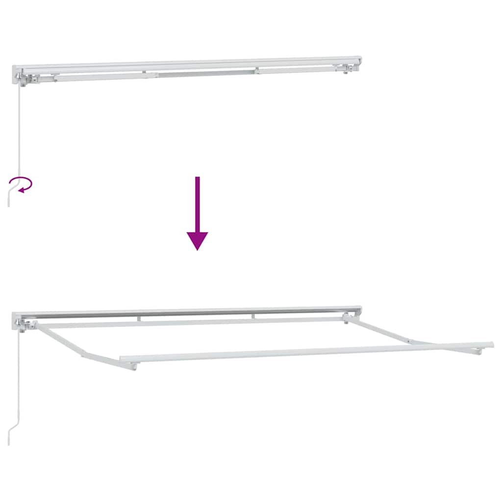 Markisenrahmen Weiß 3,5 x 2 m Pulverbeschichteter Stahl