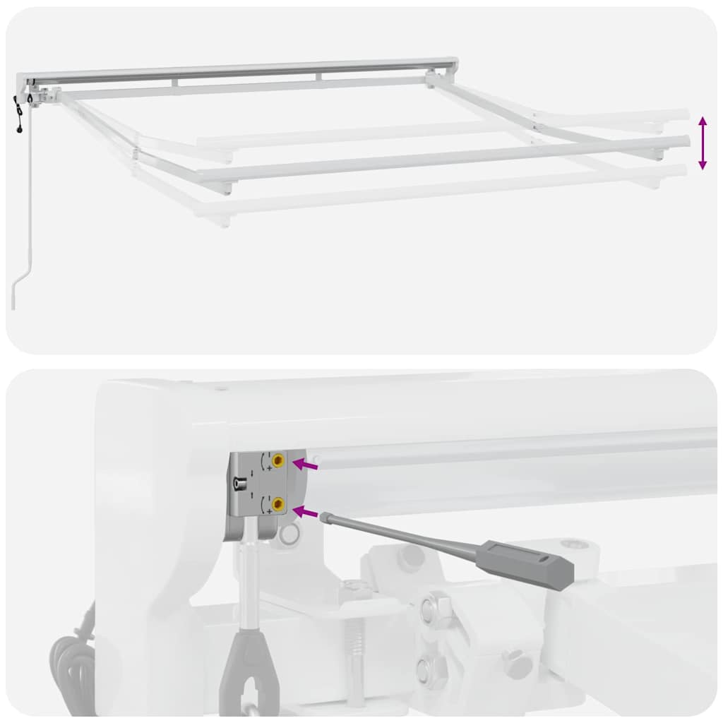 Markisenrahmen Weiß 2,5 x 2 m Pulverbeschichteter Stahl