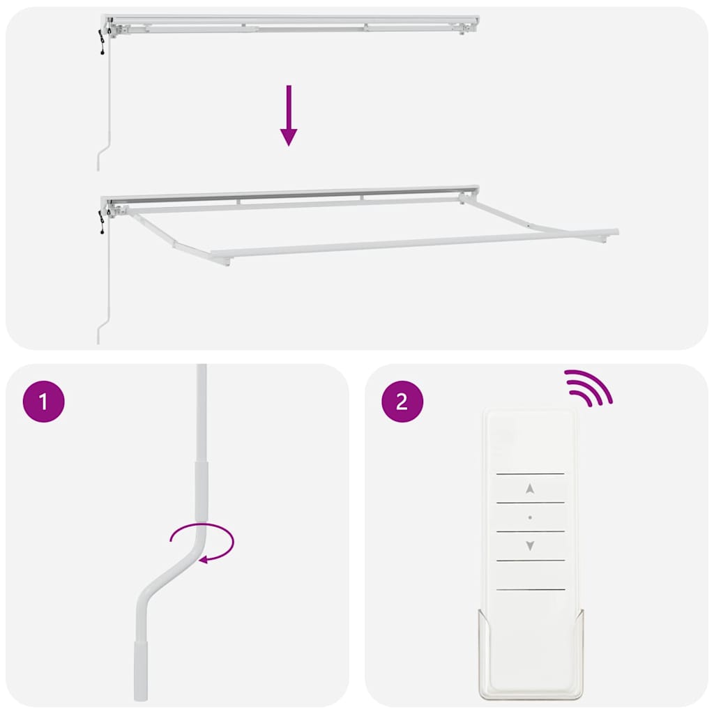 Markisenrahmen Weiß 3,5 x 2 m Pulverbeschichteter Stahl