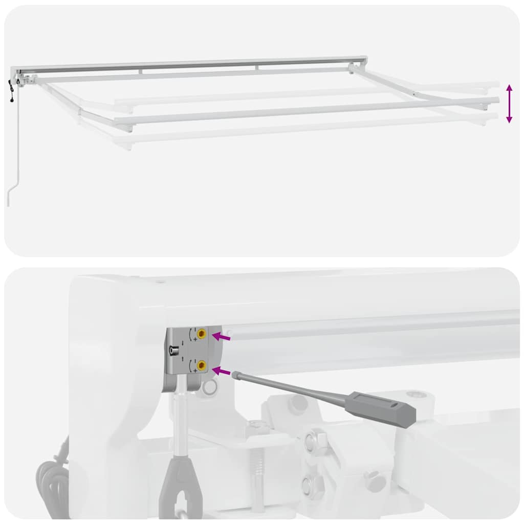 Markisenrahmen Weiß 3,5 x 2 m Pulverbeschichteter Stahl