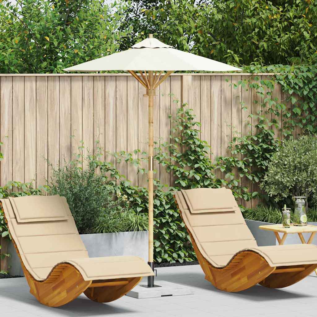 Garten-Sonnenschirm Cremeweiß Ø 270 x 260 cm Bambus