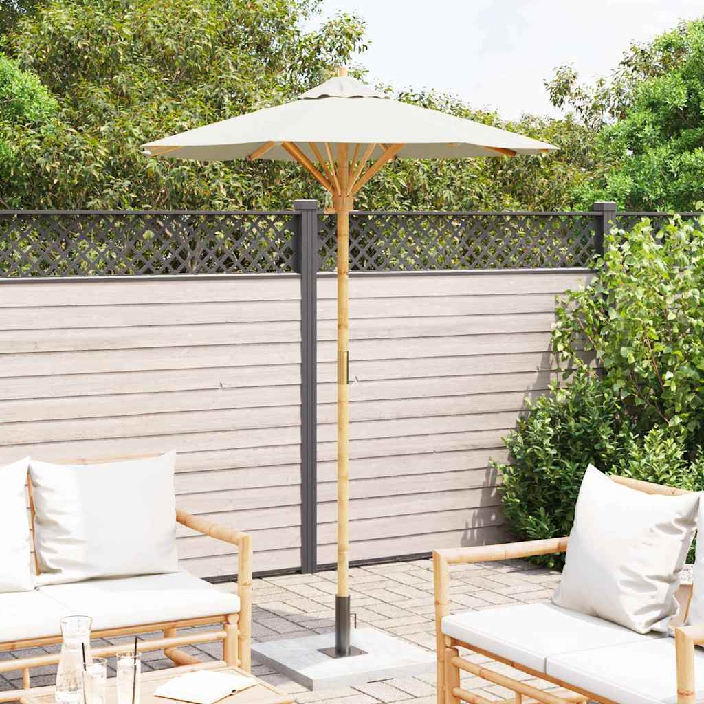 Garten-Sonnenschirm Cremeweiß Ø 270 x 260 cm Bambus
