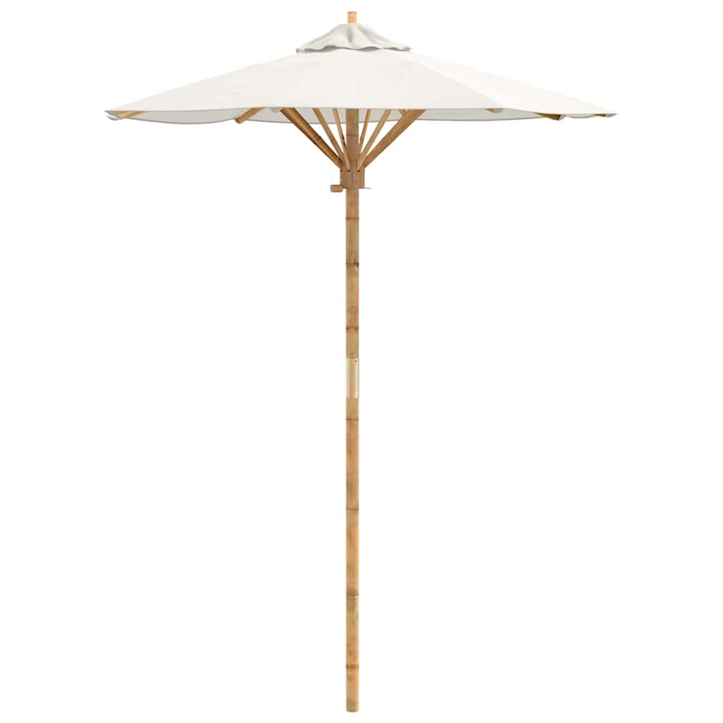 Garten-Sonnenschirm Cremeweiß Ø 270 x 260 cm Bambus