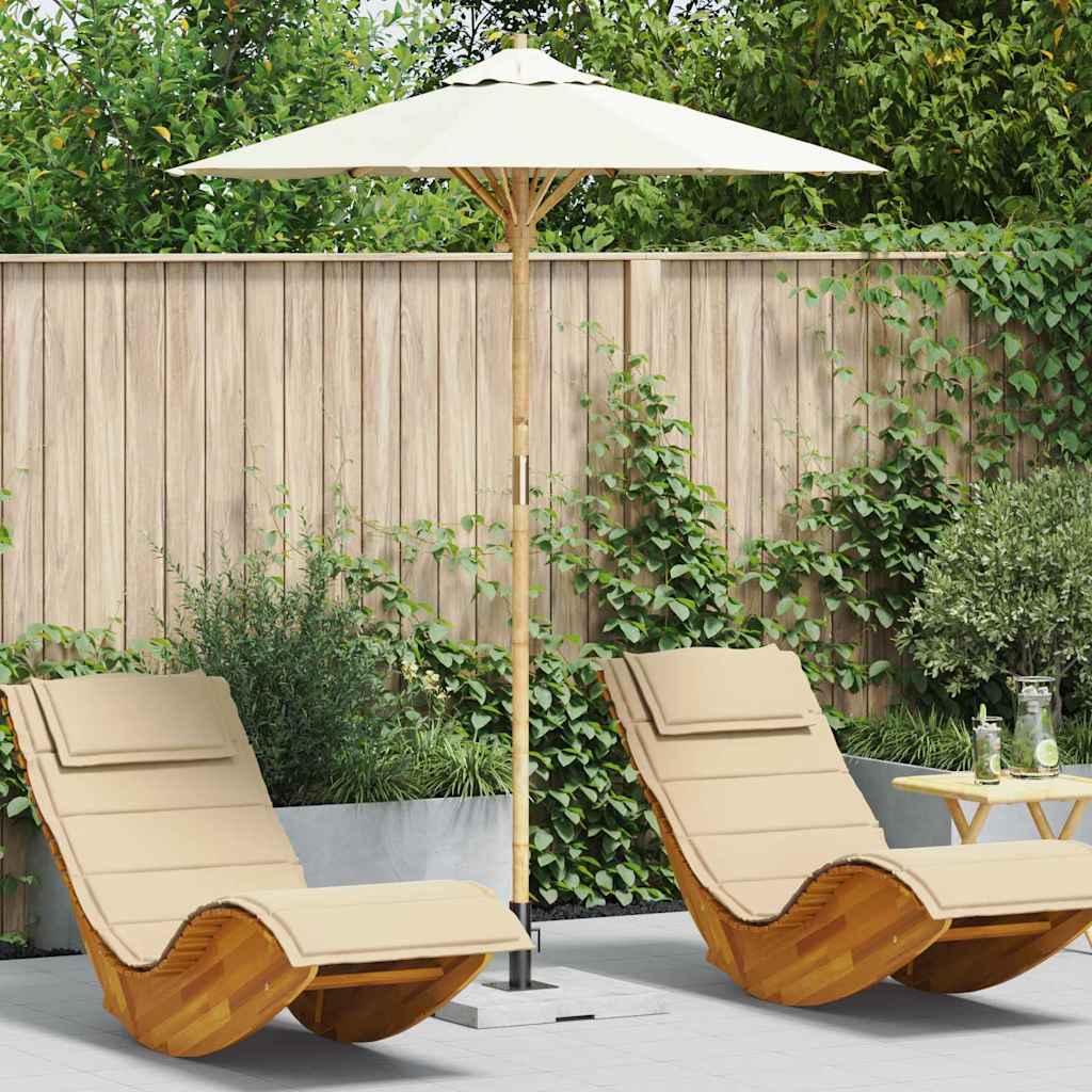 Garten-Sonnenschirm Cremeweiß Ø 270 x 260 cm Bambus