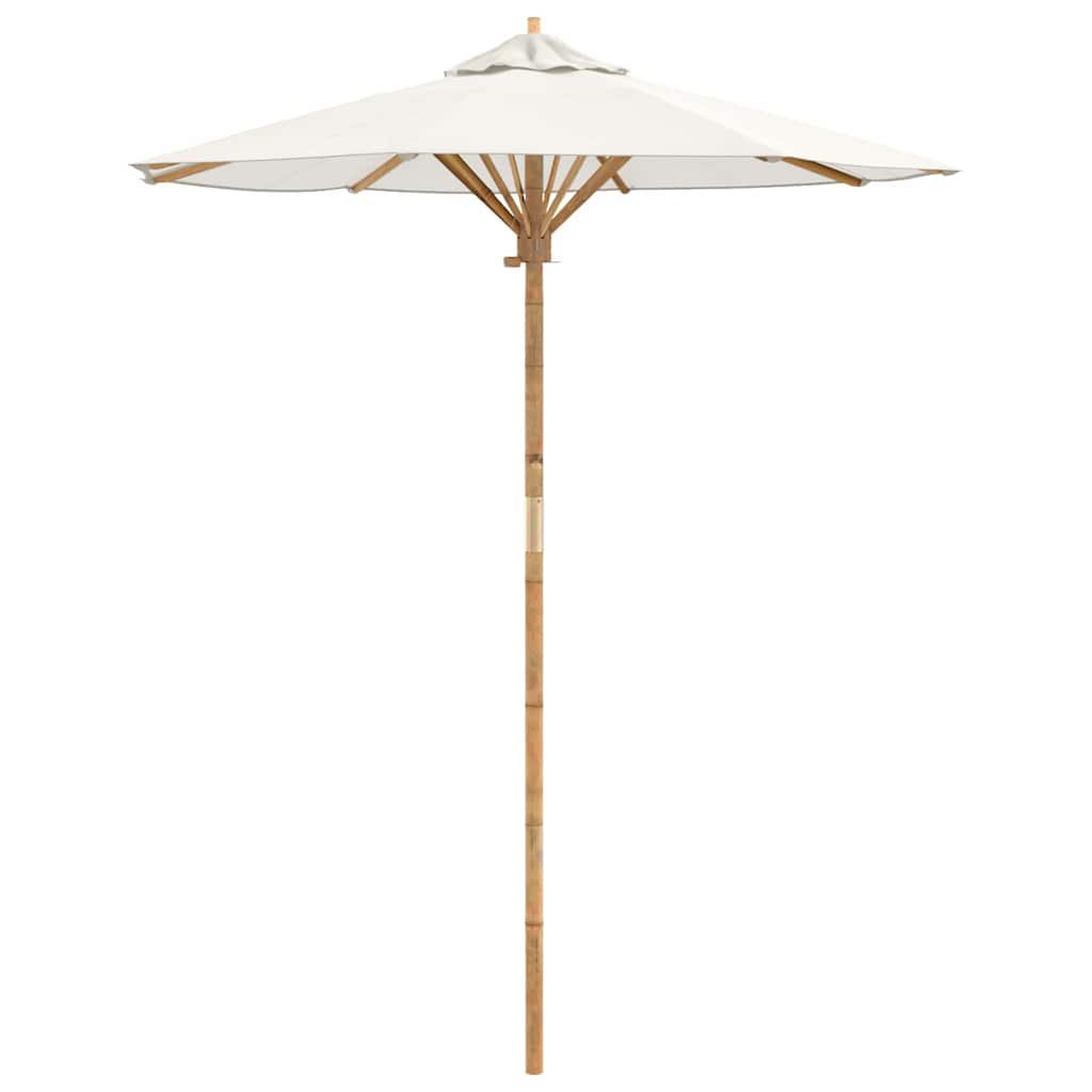 Garten-Sonnenschirm Cremeweiß Ø 270 x 260 cm Bambus