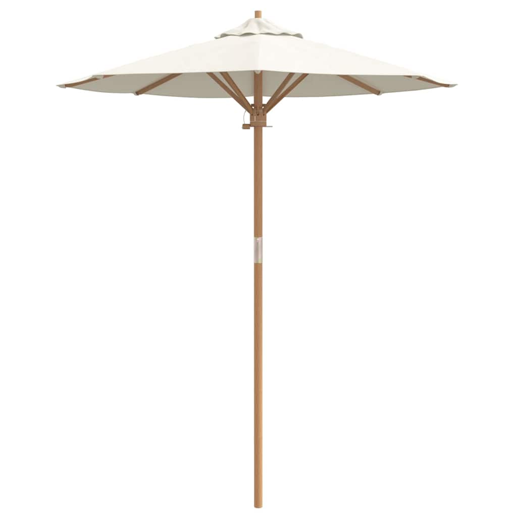 Garten-Sonnenschirm Cremeweiß Ø 270 x 260 cm Bambus