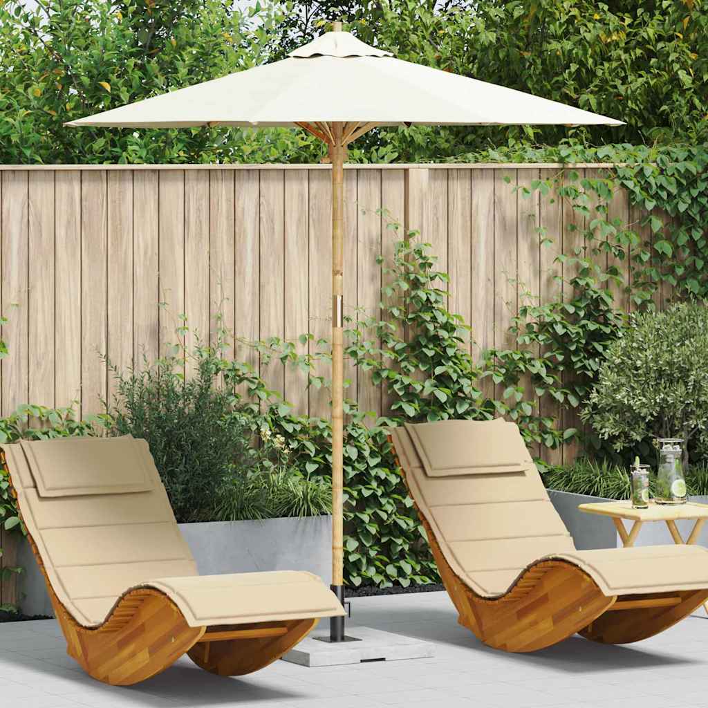 Garten-Sonnenschirm Cremeweiß Ø 270 x 260 cm Bambus