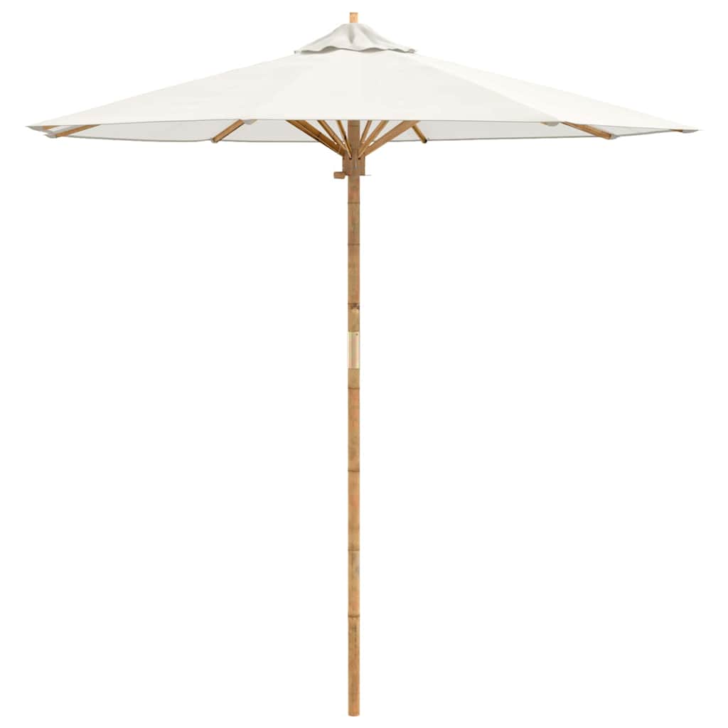 Garten-Sonnenschirm Cremeweiß Ø 270 x 260 cm Bambus