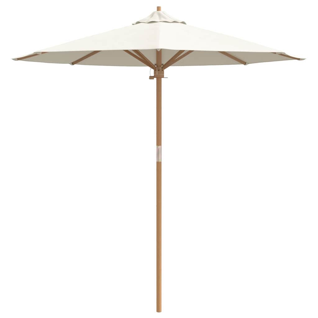 Garten-Sonnenschirm Cremeweiß Ø 270 x 260 cm Bambus