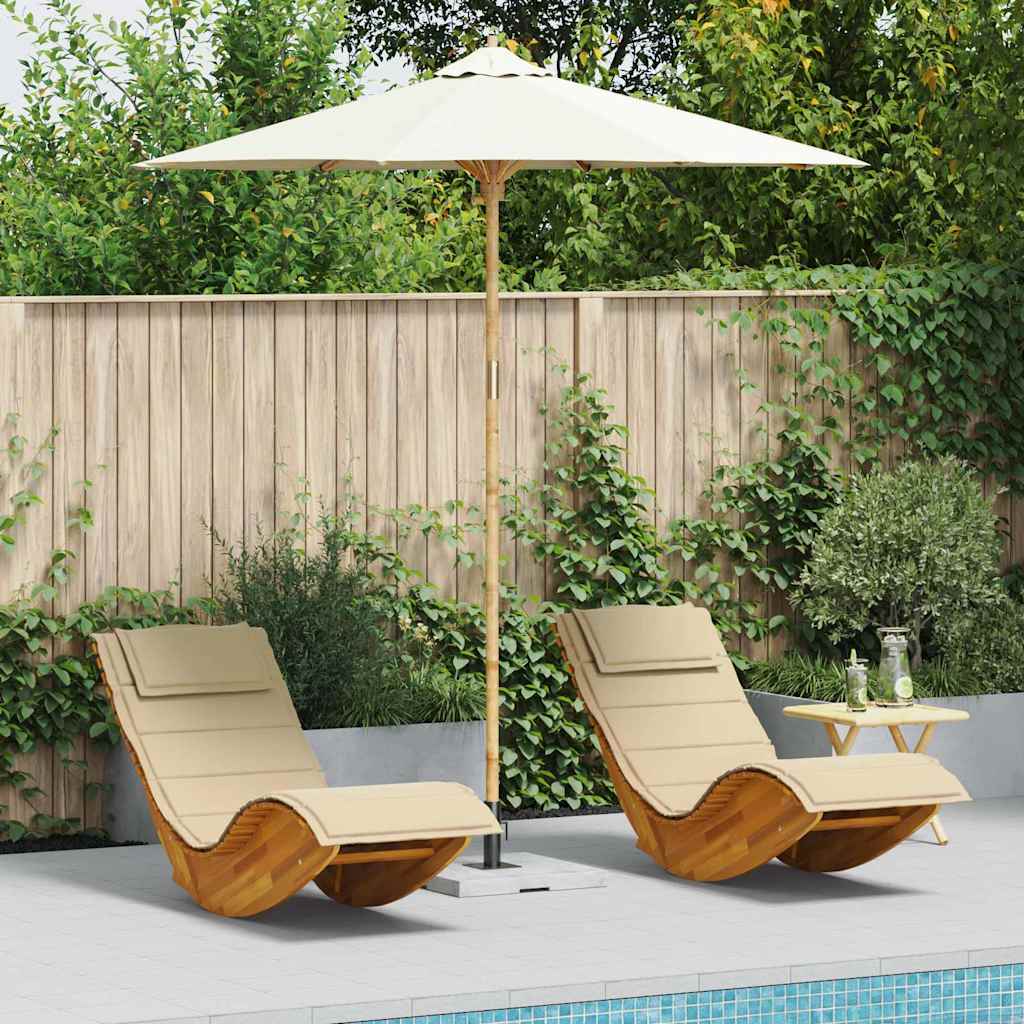 Garten-Sonnenschirm Cremeweiß Ø 270 x 260 cm Bambus