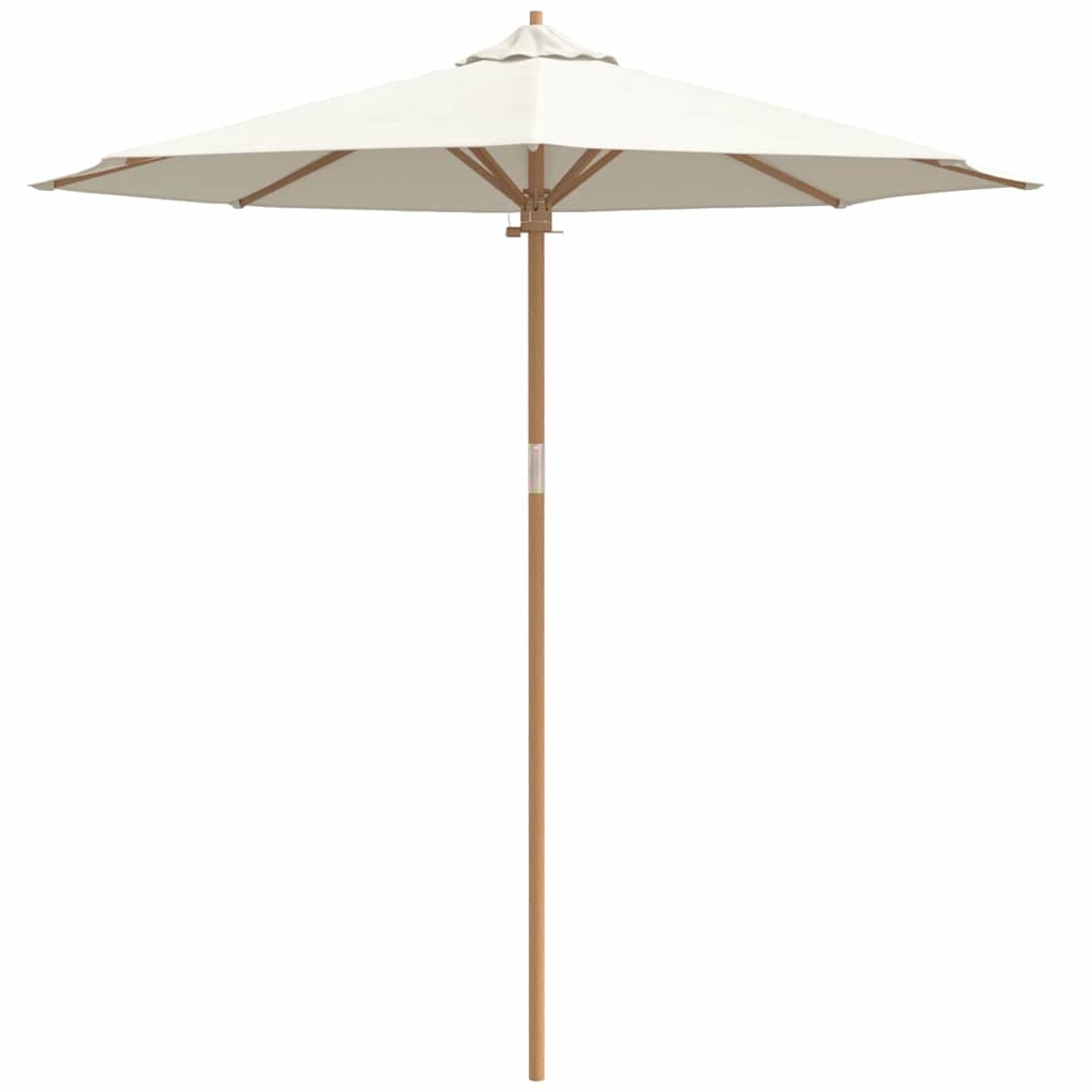 Garten-Sonnenschirm Cremeweiß Ø 270 x 260 cm Bambus