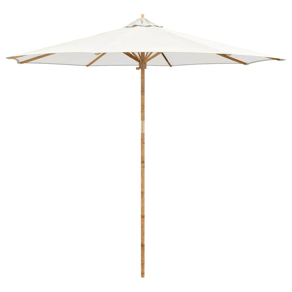 Garten-Sonnenschirm Cremeweiß Ø 270 x 260 cm Bambus