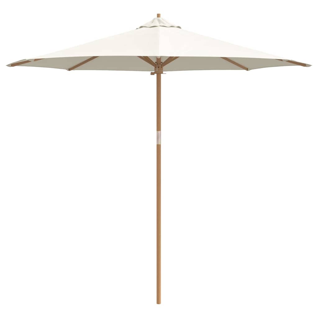 Garten-Sonnenschirm Cremeweiß Ø 270 x 260 cm Bambus