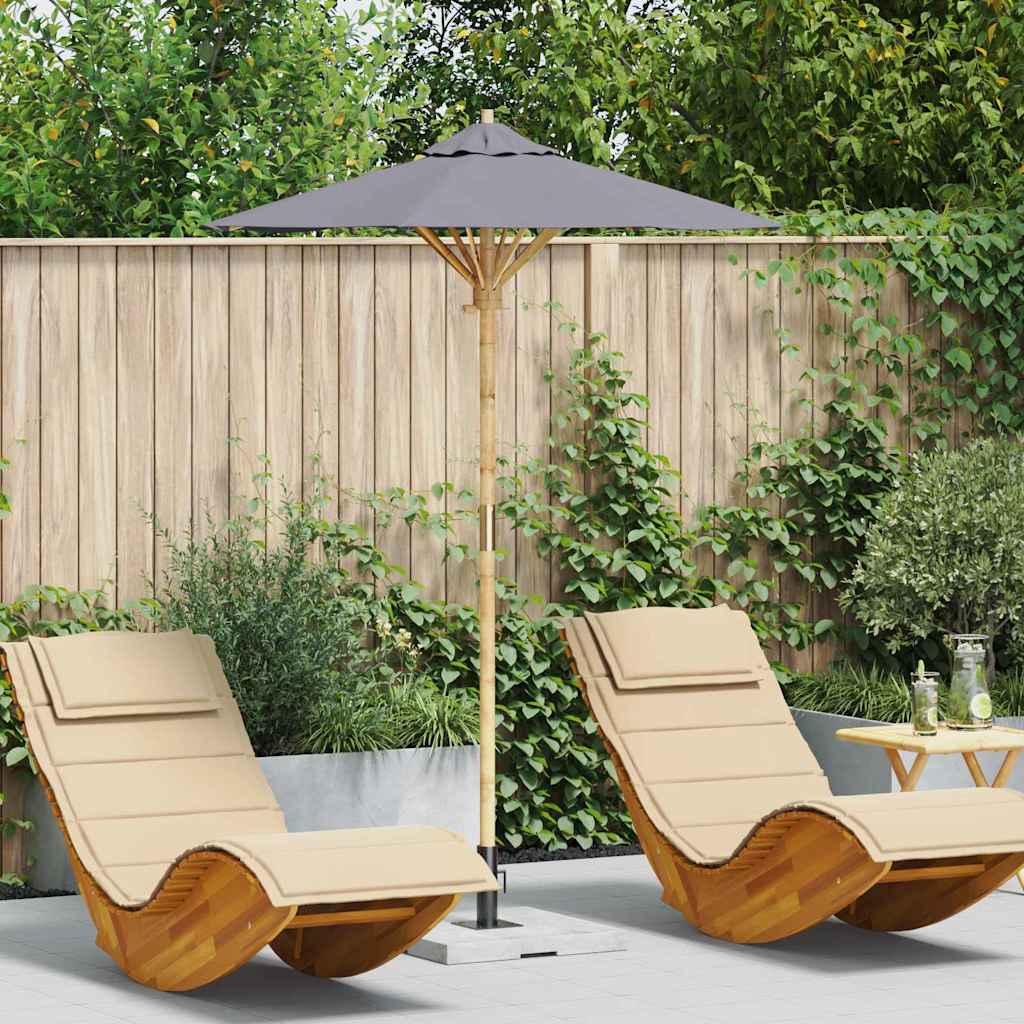 Garten-Sonnenschirm Dunkelgrau Ø 270 x 260 cm Bambus