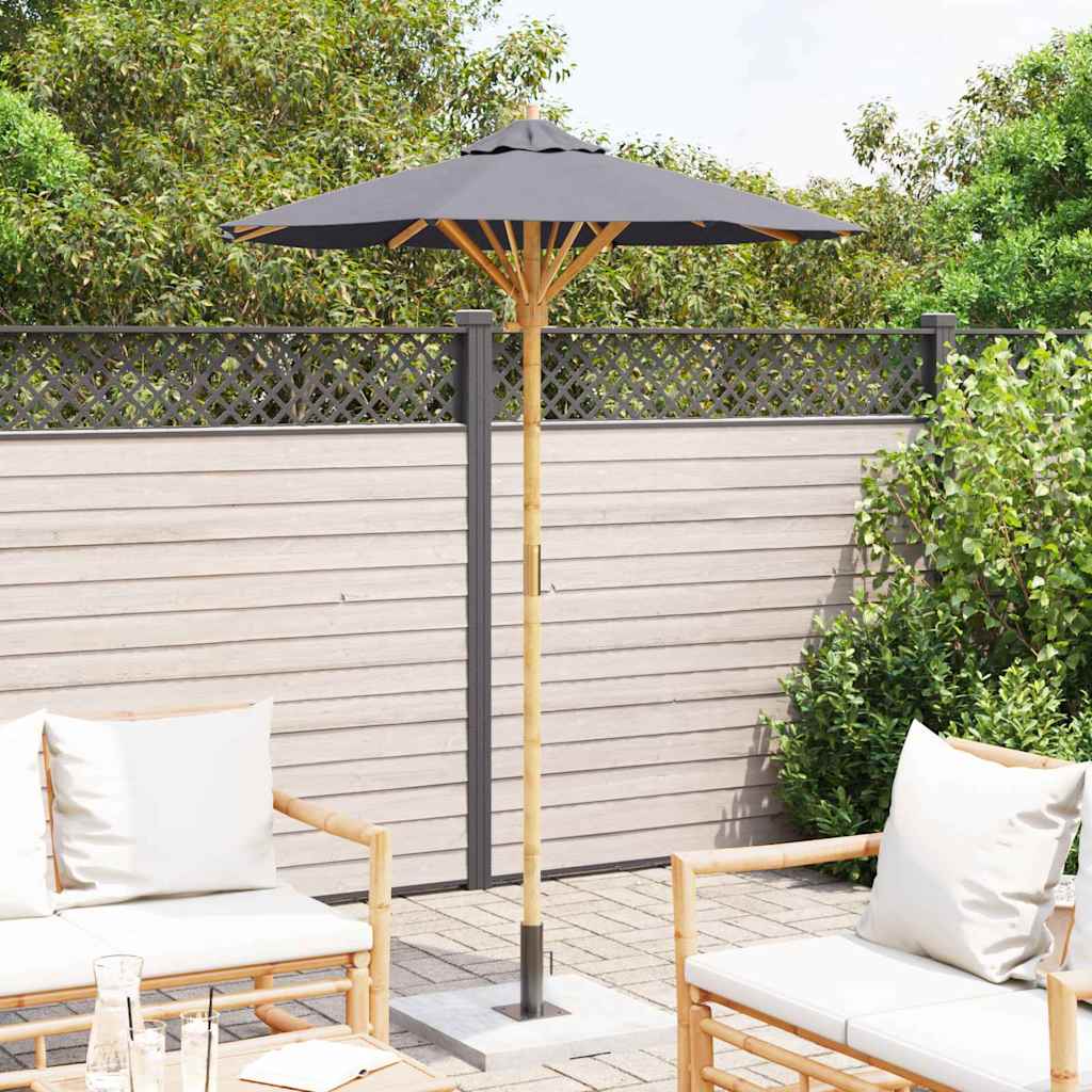 Garten-Sonnenschirm Dunkelgrau Ø 270 x 260 cm Bambus