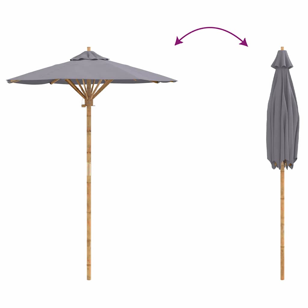 Garten-Sonnenschirm Dunkelgrau Ø 270 x 260 cm Bambus