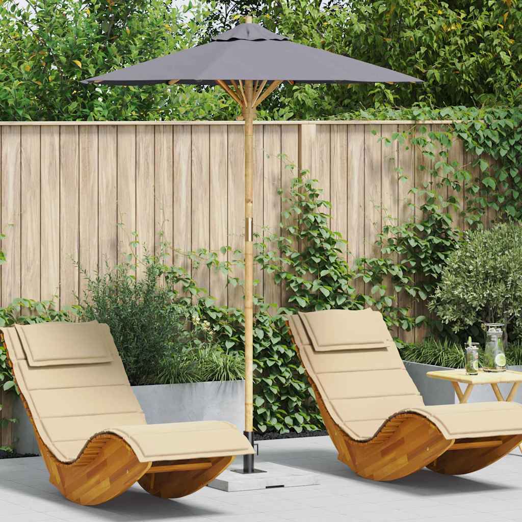 Garten-Sonnenschirm Dunkelgrau Ø 270 x 260 cm Bambus