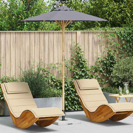 Garten-Sonnenschirm Dunkelgrau Ø 270 x 260 cm Bambus