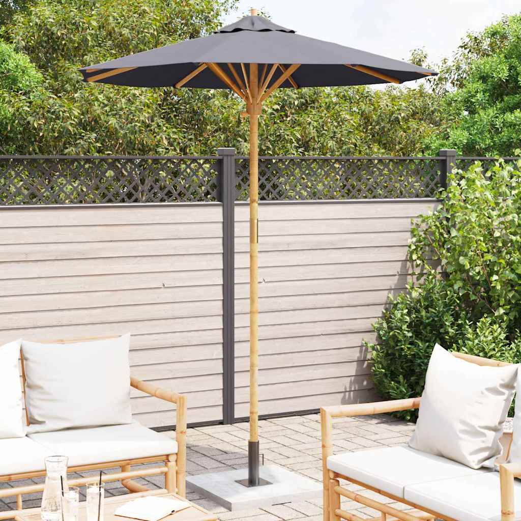 Garten-Sonnenschirm Dunkelgrau Ø 270 x 260 cm Bambus