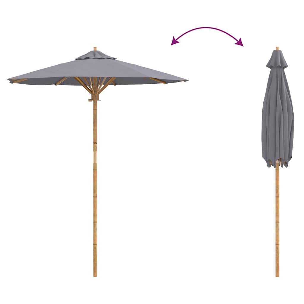 Garten-Sonnenschirm Dunkelgrau Ø 270 x 260 cm Bambus