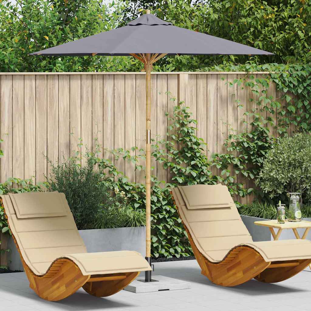 Garten-Sonnenschirm Dunkelgrau Ø 270 x 260 cm Bambus