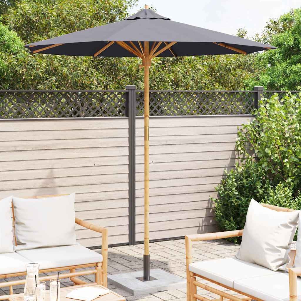 Garten-Sonnenschirm Dunkelgrau Ø 270 x 260 cm Bambus