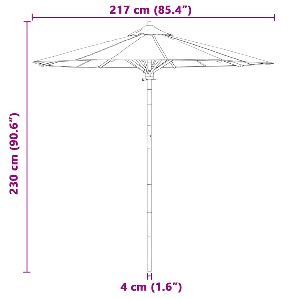 Garten-Sonnenschirm Dunkelgrau Ø 270 x 260 cm Bambus