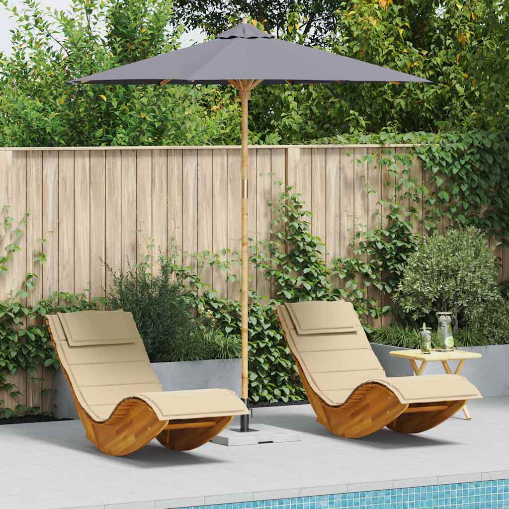 Garten-Sonnenschirm Dunkelgrau Ø 270 x 260 cm Bambus