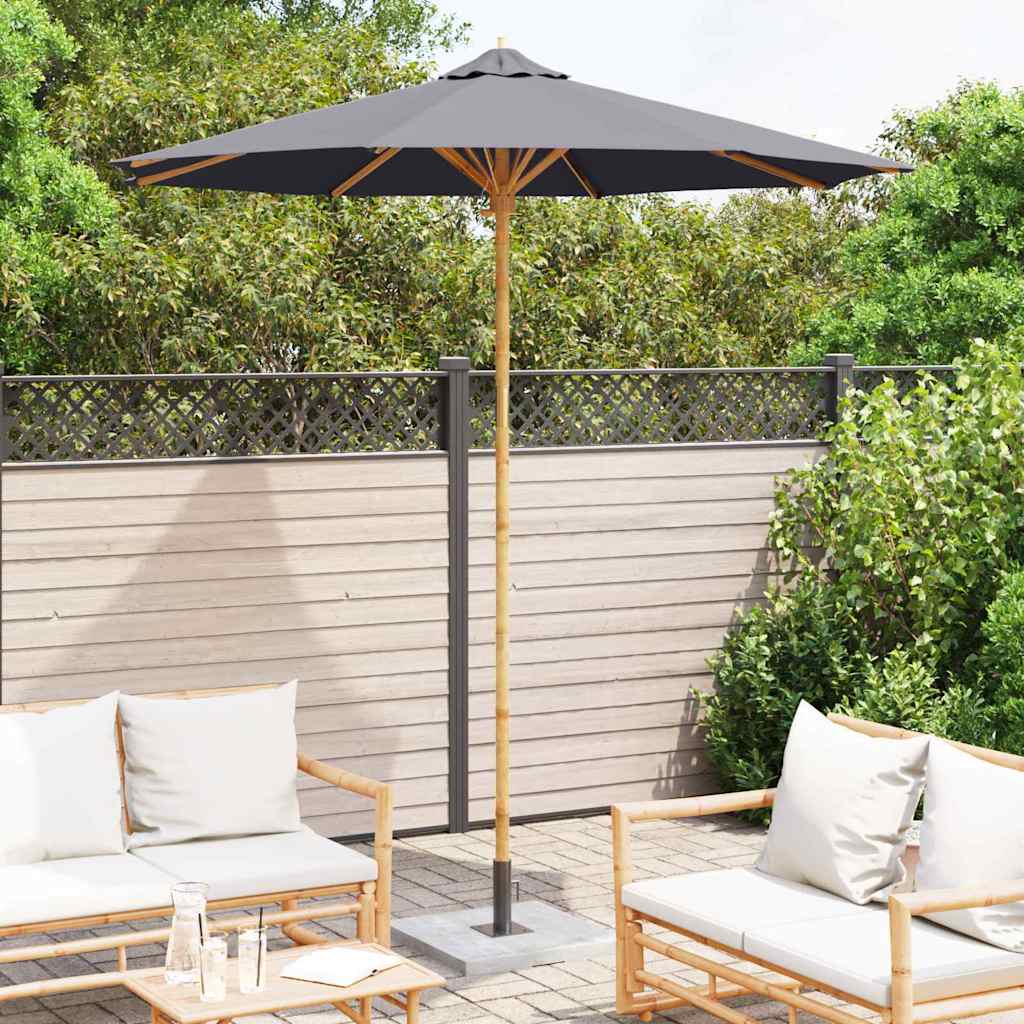 Garten-Sonnenschirm Dunkelgrau Ø 270 x 260 cm Bambus