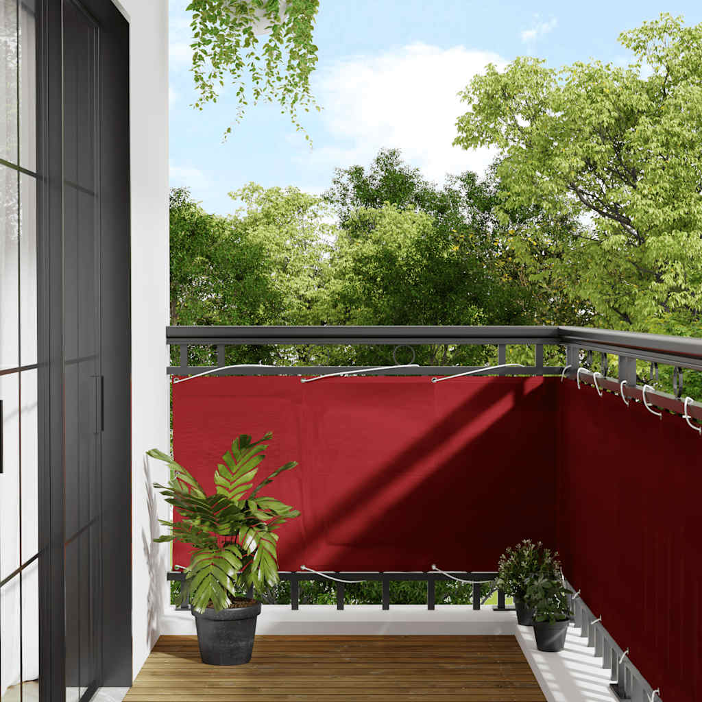 Balkon-Sichtschutz Rot 75x1000 cm 100 % Polyester-Oxford