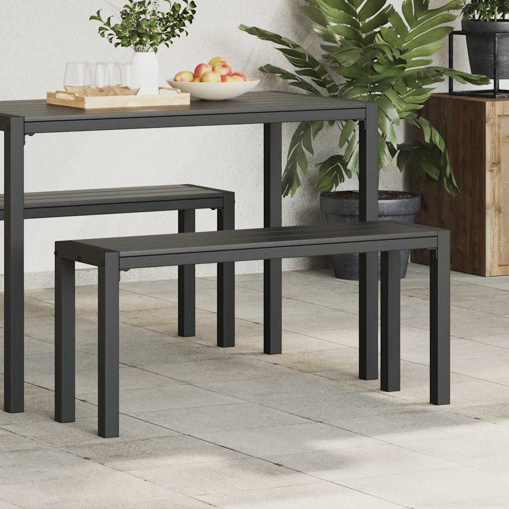 Gartenbank Schwarz 100 x 28 x 45 cm Stahl