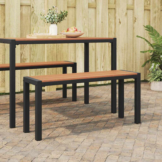 Gartenbank Braun 100 x 28 x 45 cm Stahl