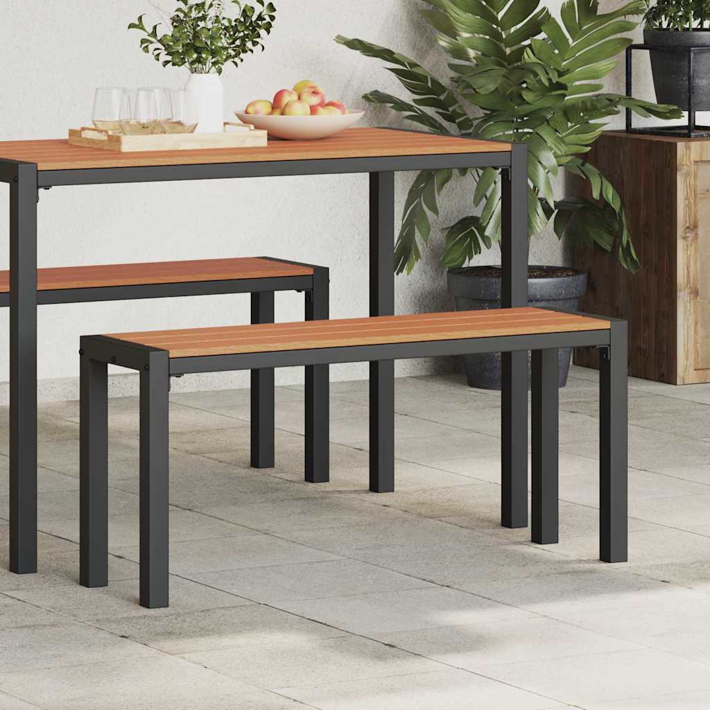 Gartenbank Braun 100 x 28 x 45 cm Stahl