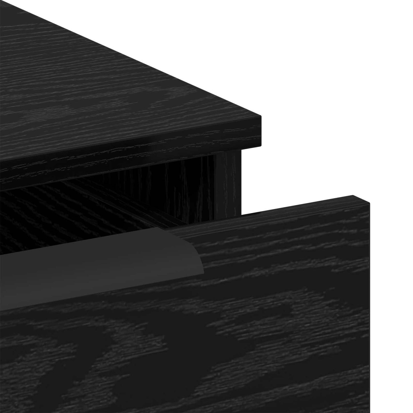 Desk with Storage Black Oak Effect 133 x 50 x 75 cm