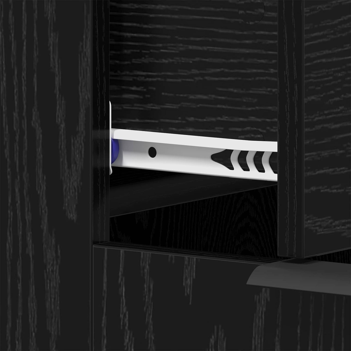 Desk with Storage Black Oak Effect 133 x 50 x 75 cm