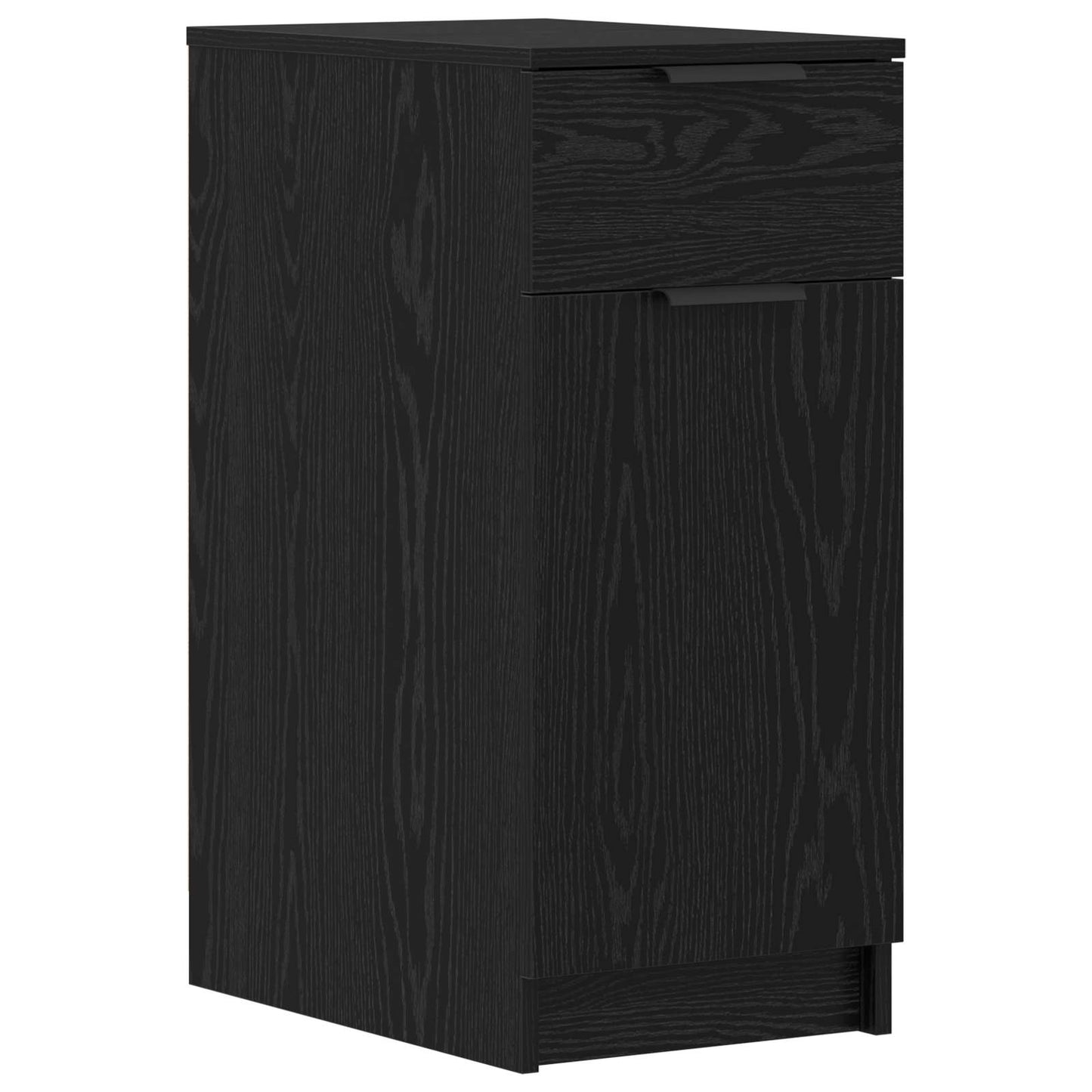 Desk with Storage Black Oak Effect 133 x 50 x 75 cm