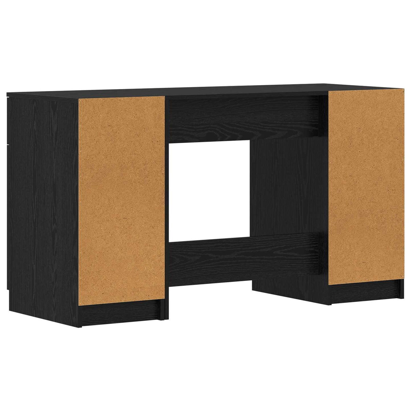 Desk with Storage Black Oak Effect 133 x 50 x 75 cm