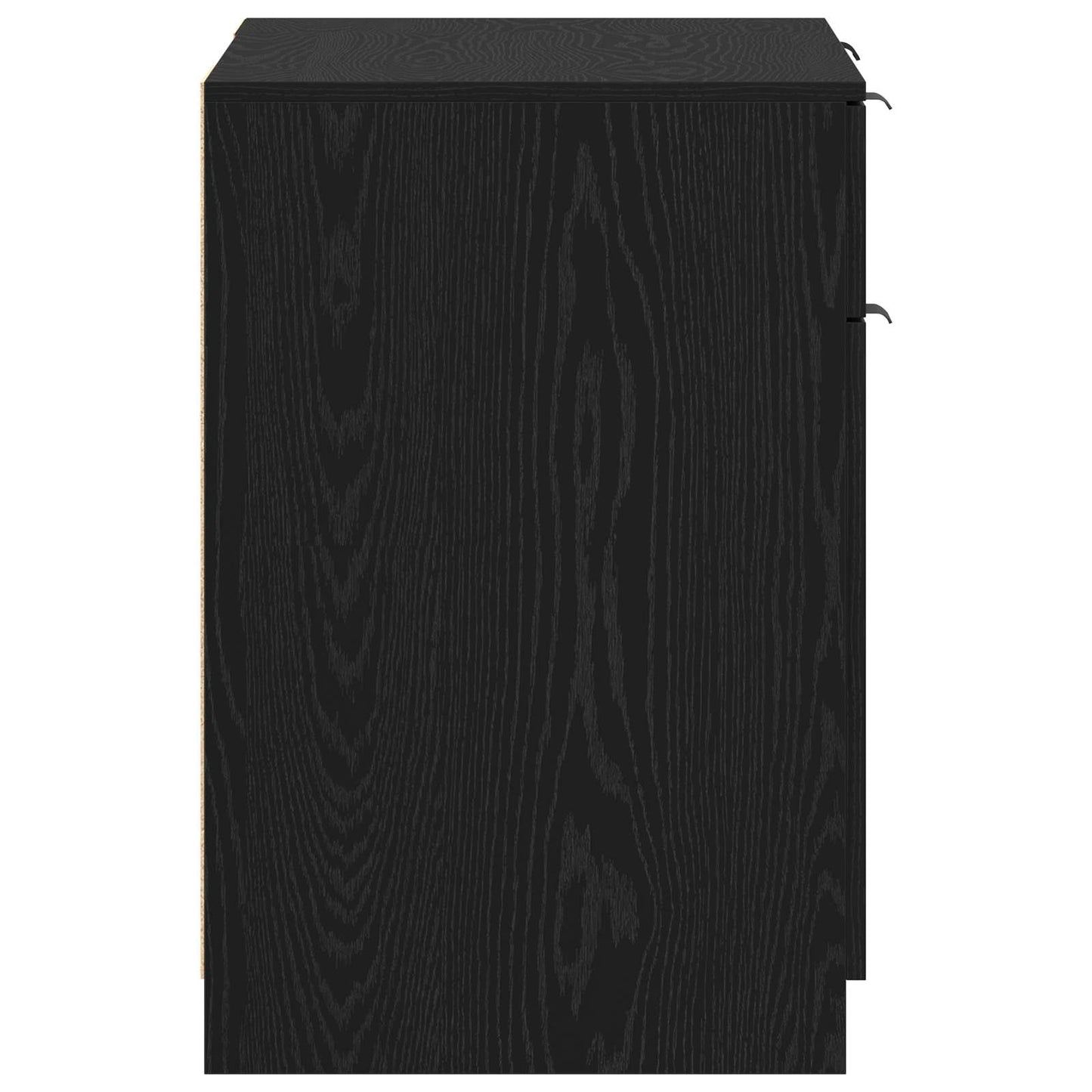 Desk with Storage Black Oak Effect 133 x 50 x 75 cm
