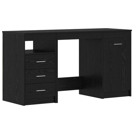 Schreibtisch 2 pcs Schwarz Eichen-Optik 140 x 50 x 76 cm