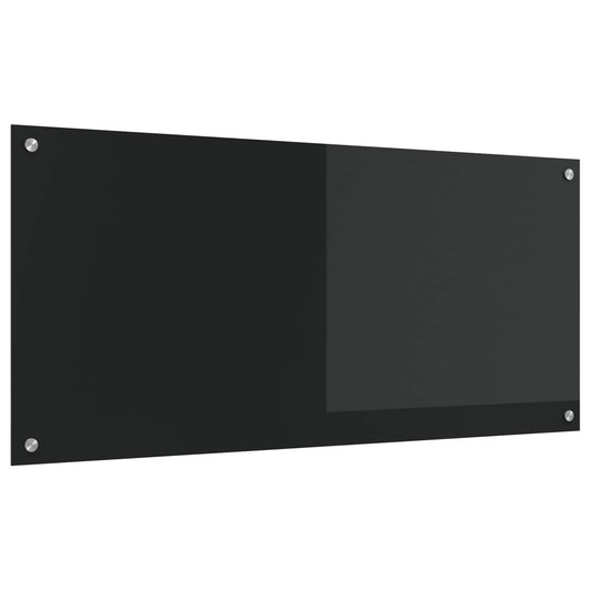 Küchenrückwand Schwarz 110 x 50 cm Gehärtetes Glas