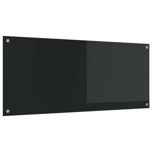 Küchenrückwand Schwarz 120 x 50 cm Gehärtetes Glas