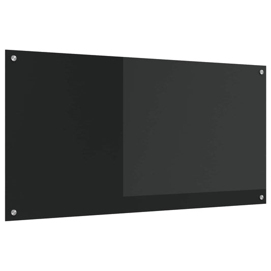 Küchenrückwand Schwarz 120 x 60 x 0,6 cm Gehärtetes Glas