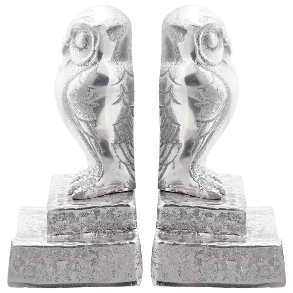 Serre-livres 2 pcs Argent 12 x 9 x 19 cm Aluminium