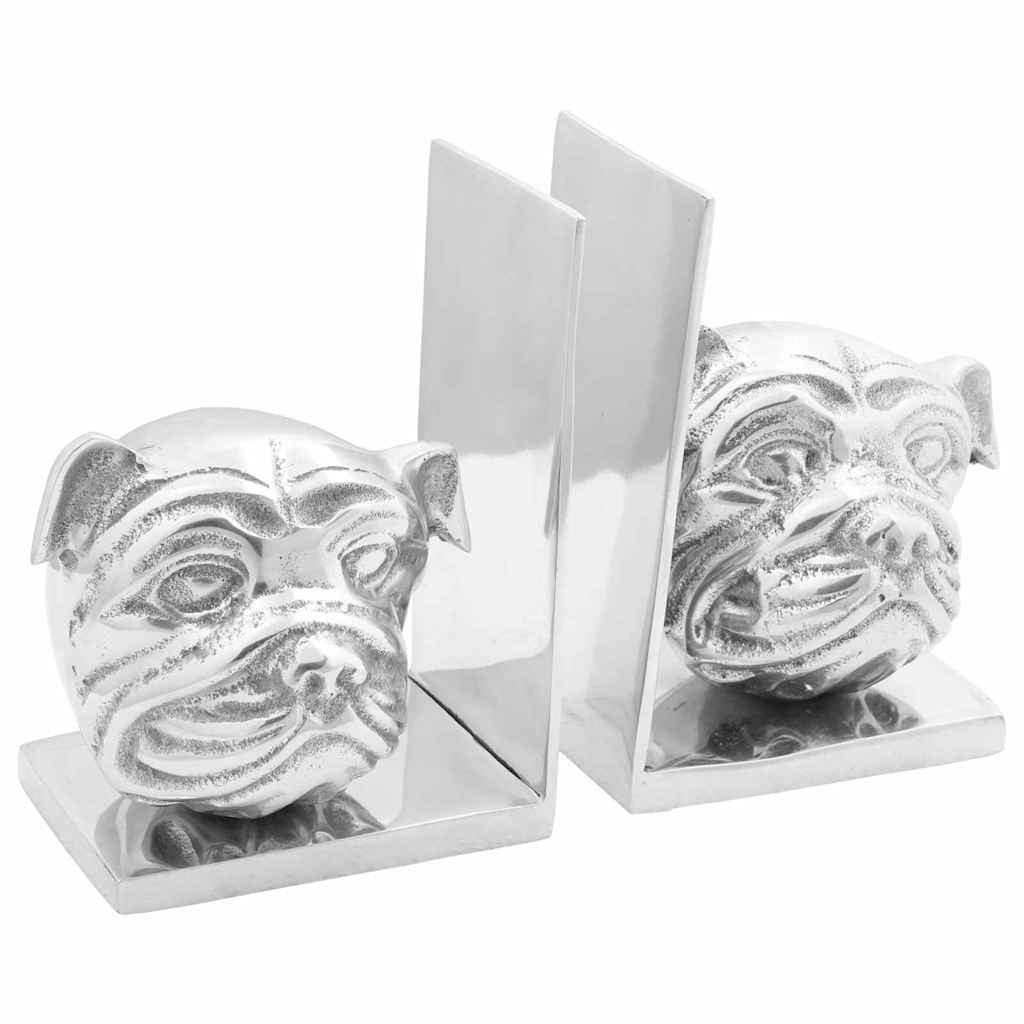 Buchstützen 2 pcs Silber 8 x 12 x 16,5 cm Aluminium